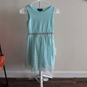 Speechless Mint Green Polka Dot Kids Dress